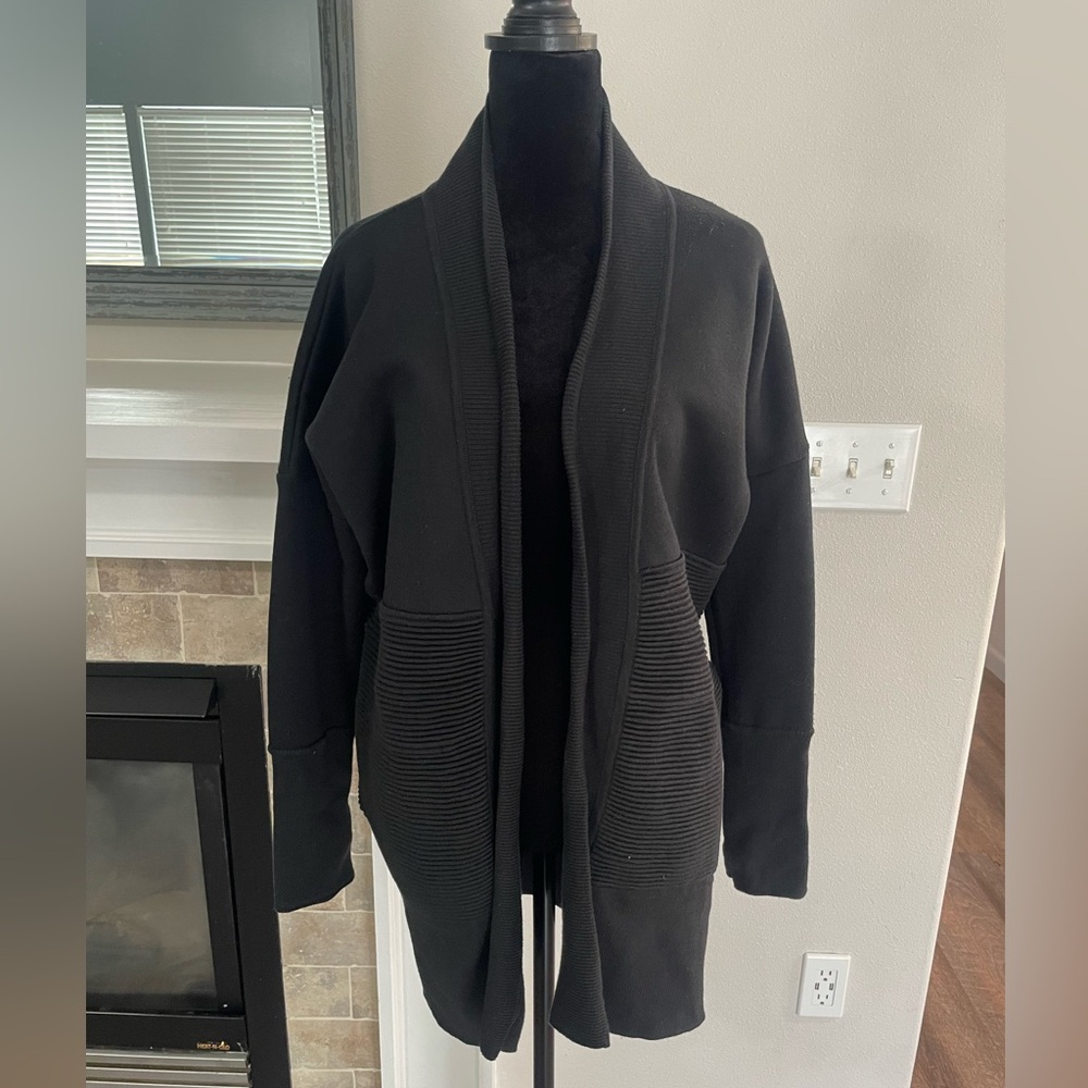 Black Open Front Cardigan